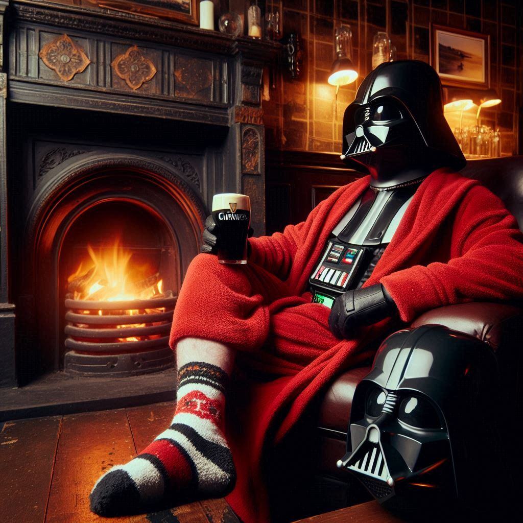 Relaxing pint after a day of killing